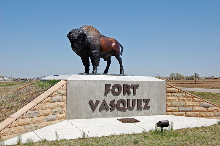 Buffalo Statue Outside of Fort Vasquez