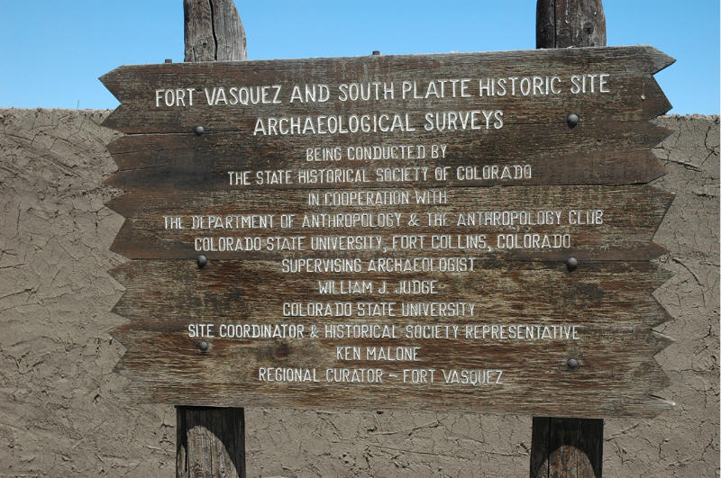 Fort Vasquez Historic Site Sign